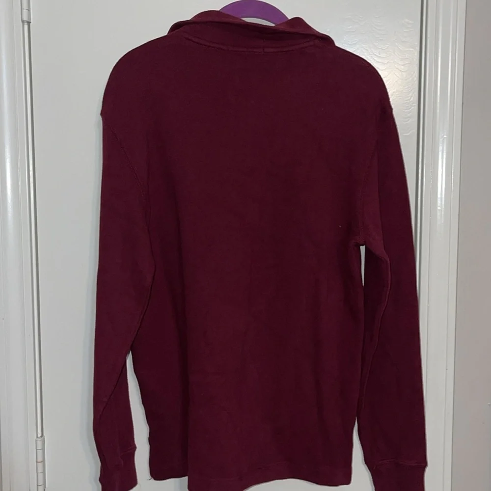 Polo by Ralph Lauren Burgundy Quarter-Zip Long Sleeve Shirt
